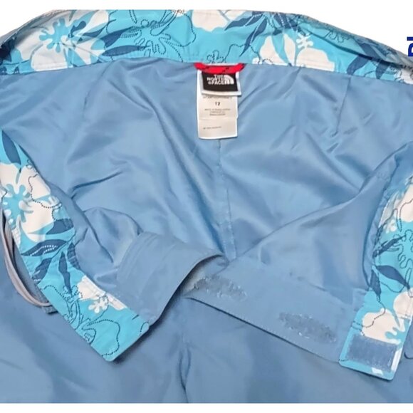The North Face Pants Pale Blue Utility Cropped Hook & Loop Closure Outdoor Sz 12 - Picture 3 of 6